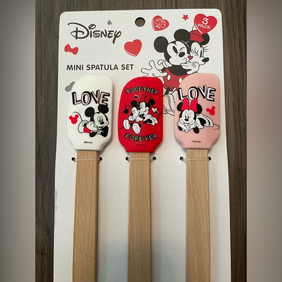 Disney Mini Spatula 3 piece Set with Mickey and Minnie -NWT - Picture 2 of 3